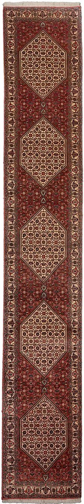 Bidjar Tappeto persiano 410x70 Rosso (Iran) Annodato A Mano