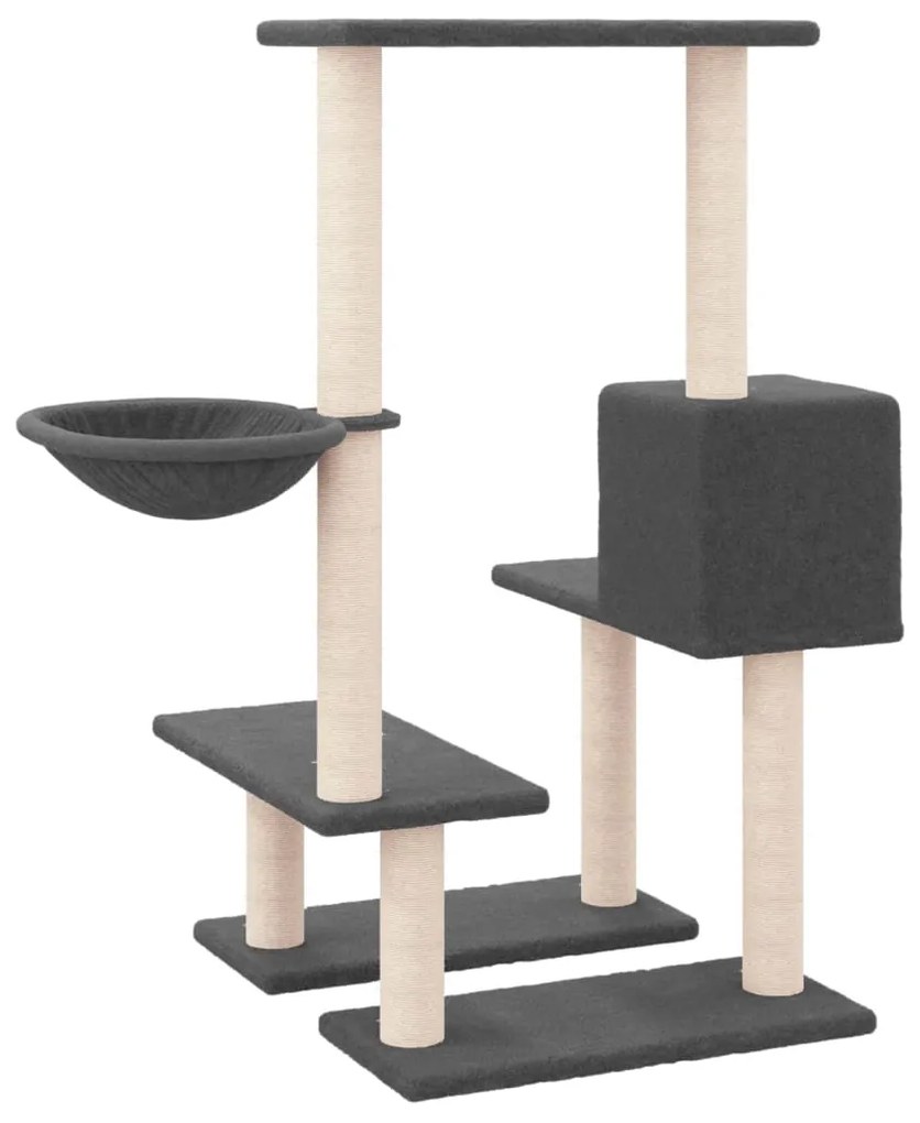 Albero per gatti con tiragraffi in sisal grigio scuro 94,5 cm