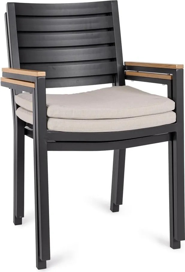 Sedie da esterno in set color antracite in metallo 4 pz Henna – Bizzotto