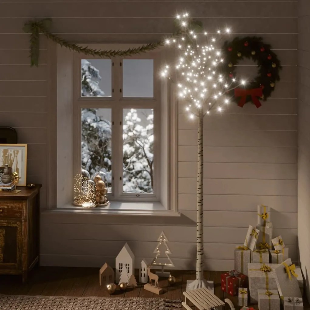 Albero Natale LED Interno Esterno 200, 180, 140, 120 Salice, Albero Natale 200 LED 2,2m Salice Bianco Freddo Interno Esterno