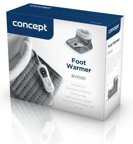 Concept BV1020 - Scaldapiedi elettrico 100W/230V 30x30 cm grigio/bianco