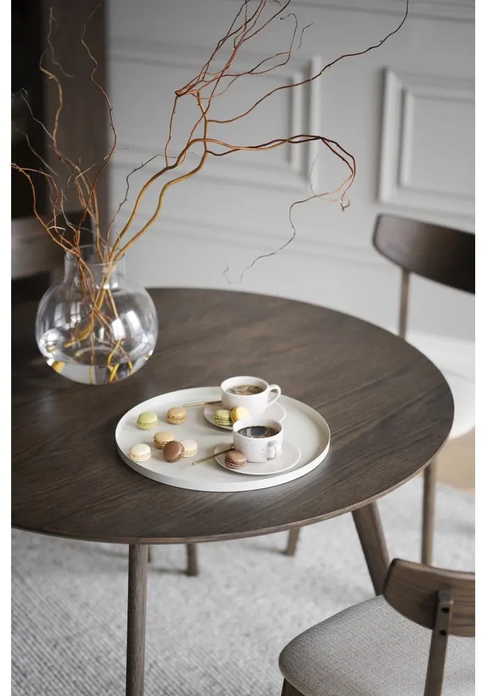 Tavolo da pranzo rotondo in rovere marrone scuro ø 115 cm Yumi - Rowico