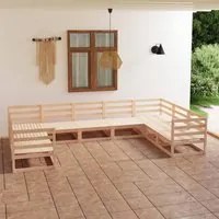 Set Divani da Giardino 9 pz in Legno Massello di Pino 3076259