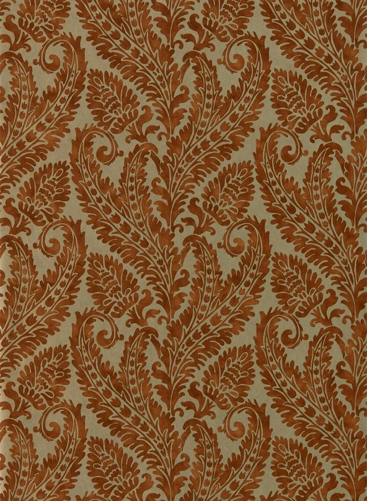 Clarke & Clarke Carta da parati Regale - Russet/ Gilver