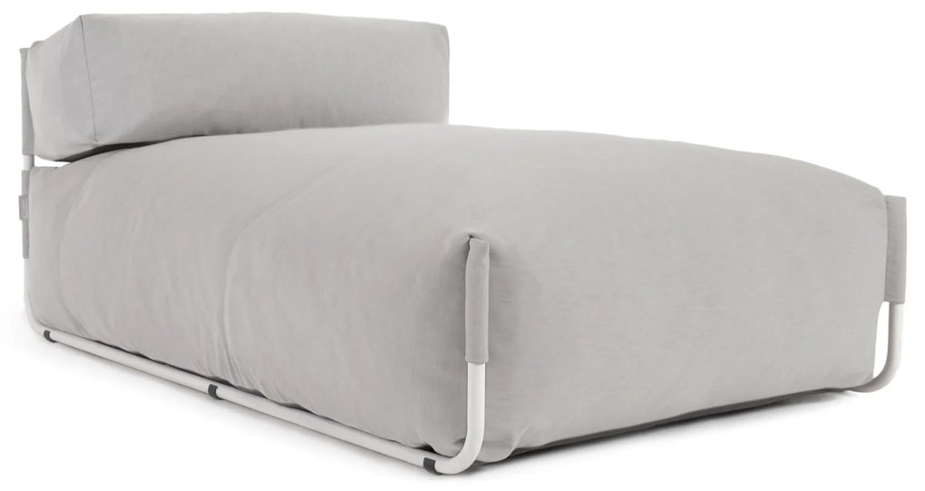 Kave Home - Pouf divano modulare longue outdoor Square grigio chiaro alluminio bianco 165x101cm