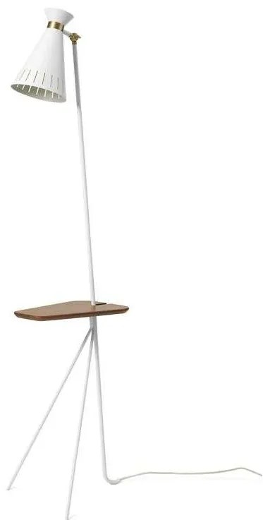 Warm Nordic - Cone Piantana con Tavolo Clear White/Teak Warm Nordic