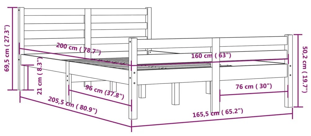 Giroletto in Legno Massello 160x200 cm