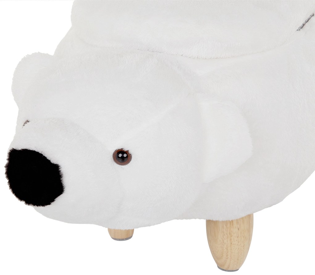 Pouf in tessuto bianco BEAR Beliani