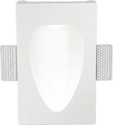 Lampada faretto LED da incasso in gesso verniciato Bianco LISCIO 14x23 cm