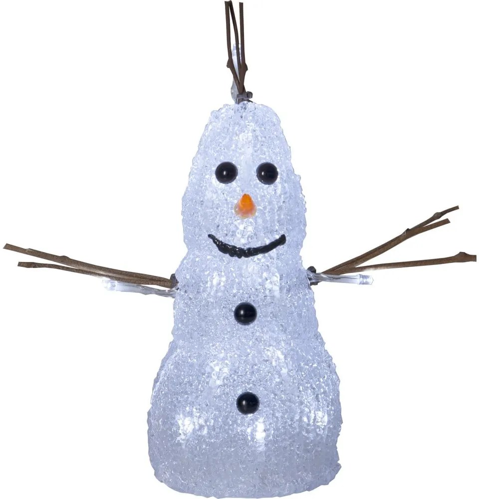 Decorazione luminosa bianca natalizia Crystal Snowman - Star Trading