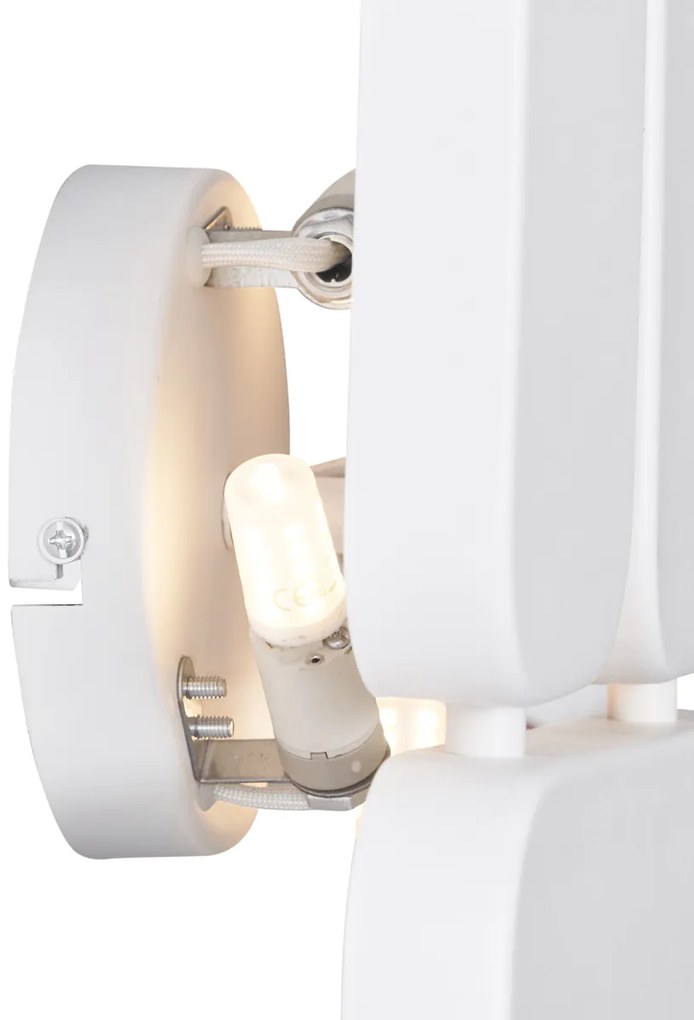 Lampada da parete di design bianca a 3 luci - Planes