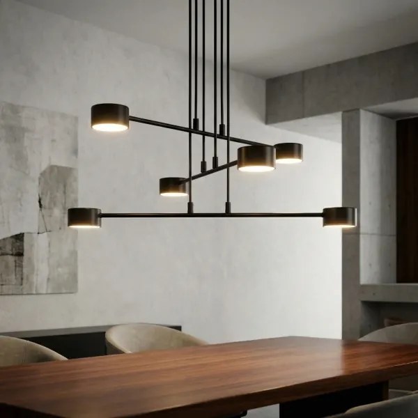 Lampadario a sospensione con filo MODUS 6xGX53/10W/230V nero