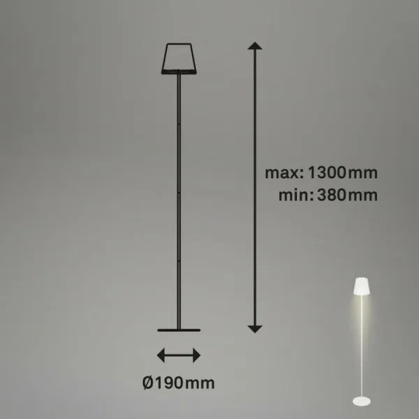 Briloner 1438016 - Lampada da terra touch LED dimmerabile LED/3,5W/5V 3000K 130 cm bianco
