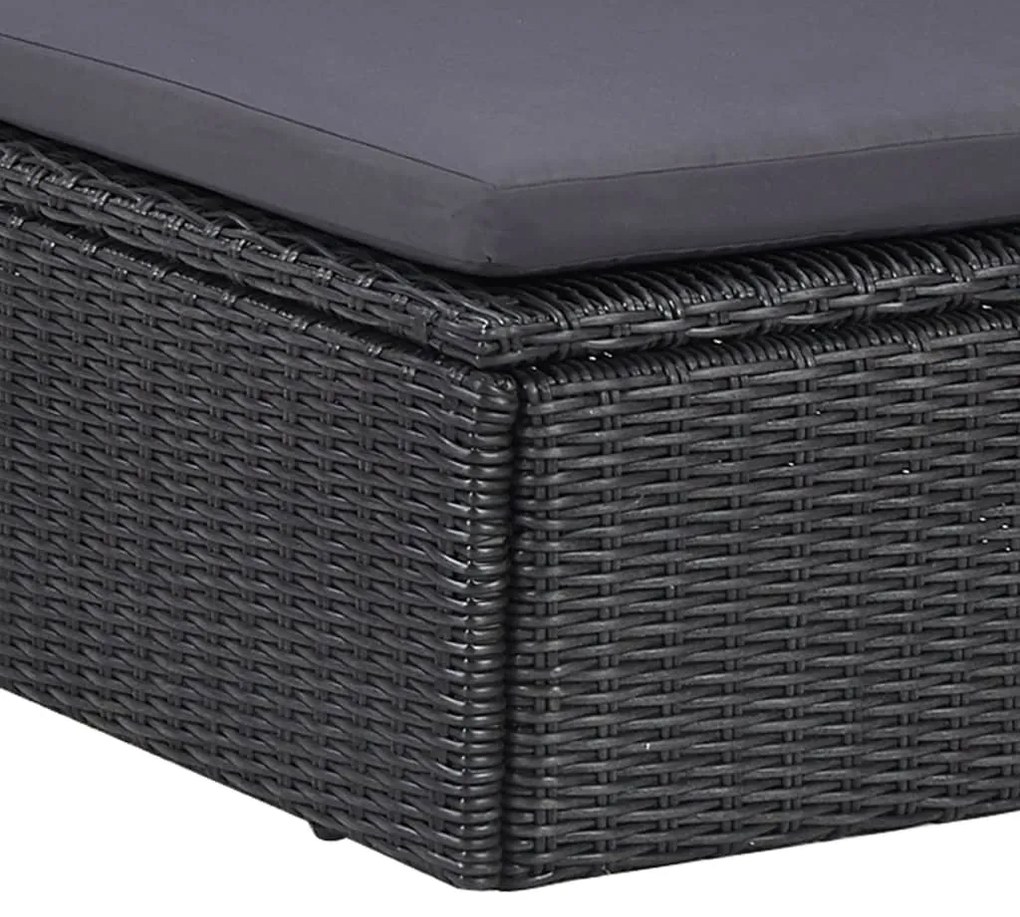 Set da Pranzo da Giardino 11 pz in Polyrattan Nero