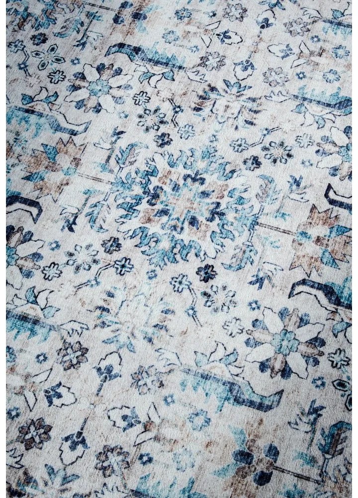 Tappeto azzurro 80x150 cm Saveh Cream Blue - Elle Decoration