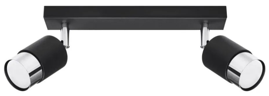 Sollux SL.1065 - Faretto NERO 2xGU10/40W/230V nero/cromo lucido