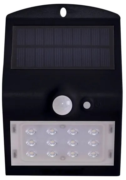 Applique a LED solare con sensore LED/1.5W/3,7V IP65 nero