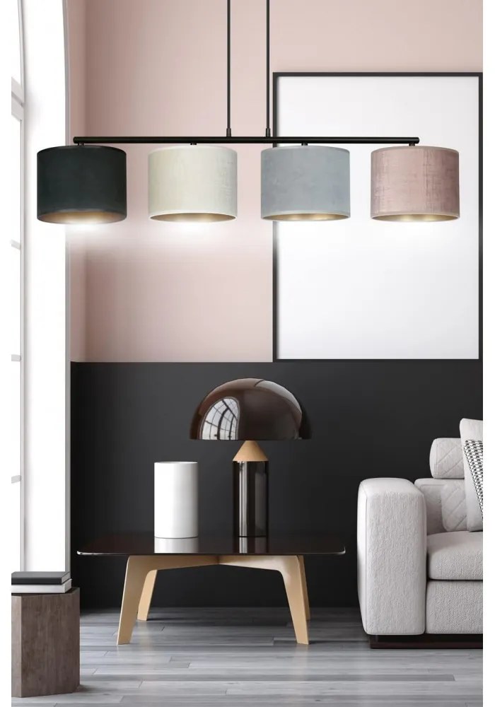 Lampadario a Sospensione Hilde 4 MIX E27 Colore del corpo Nero