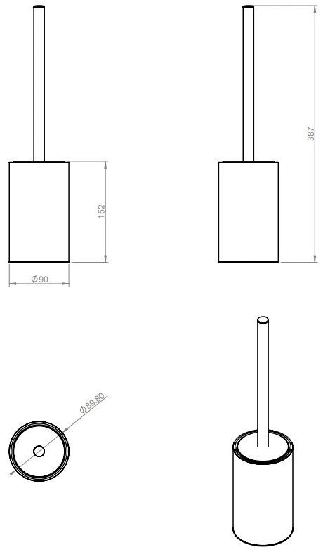 Portascopino wc a pavimento cromo Cosmic Architect 2350101