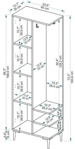 Mobile Ingresso Cappottiera 60 Cm Con Anta Laterale Freia Rovere E Bianco