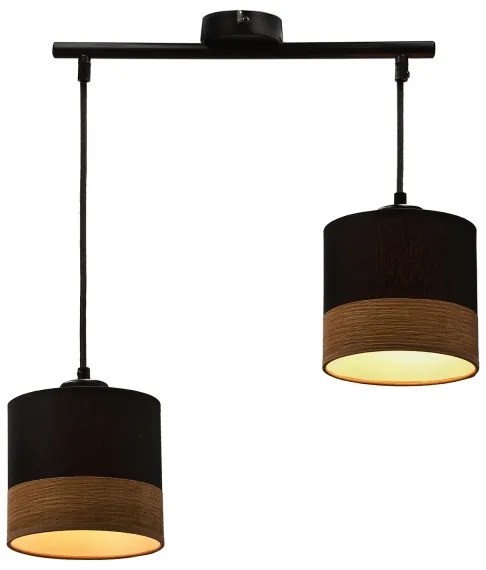 Lampadario a sospensione con filo PORTO 2xE27/60W/230V nero/marrone