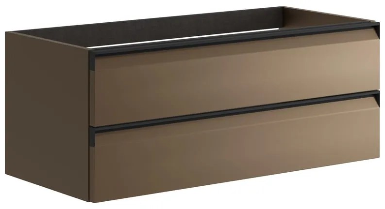 Mobile da bagno sospeso sotto lavabo L 99.5 x H 40 x P 45.5 cm giallo opaco, 2 cassetti Fusion