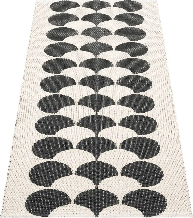 Passatoia da interno/esterno nera/color crema 70x150 cm Poppy Black Vanilla – Pappelina