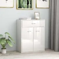 Credenza Bianco Lucido 60x30x75 cm in Truciolato cod mxl 13741