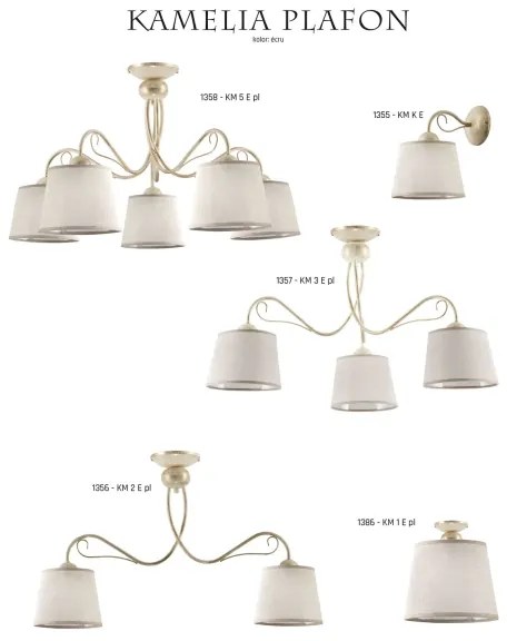 Jupiter 1386 - KM 1 PE - Plafoniera KAMELIA 1xE27/60W/230V