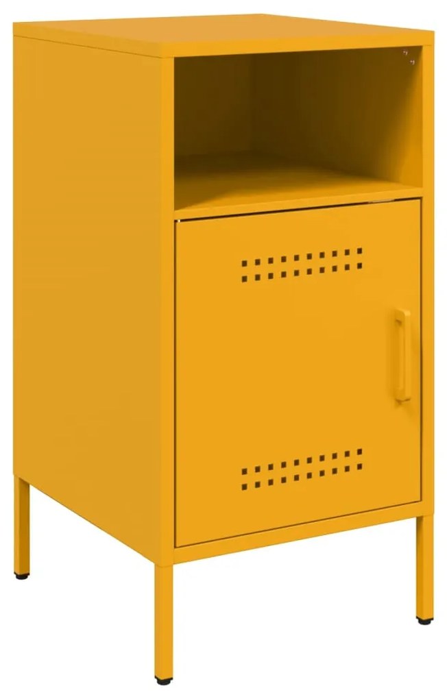 Comodini 2pz giallo senape 36x39x68cm acciaio laminato a freddo