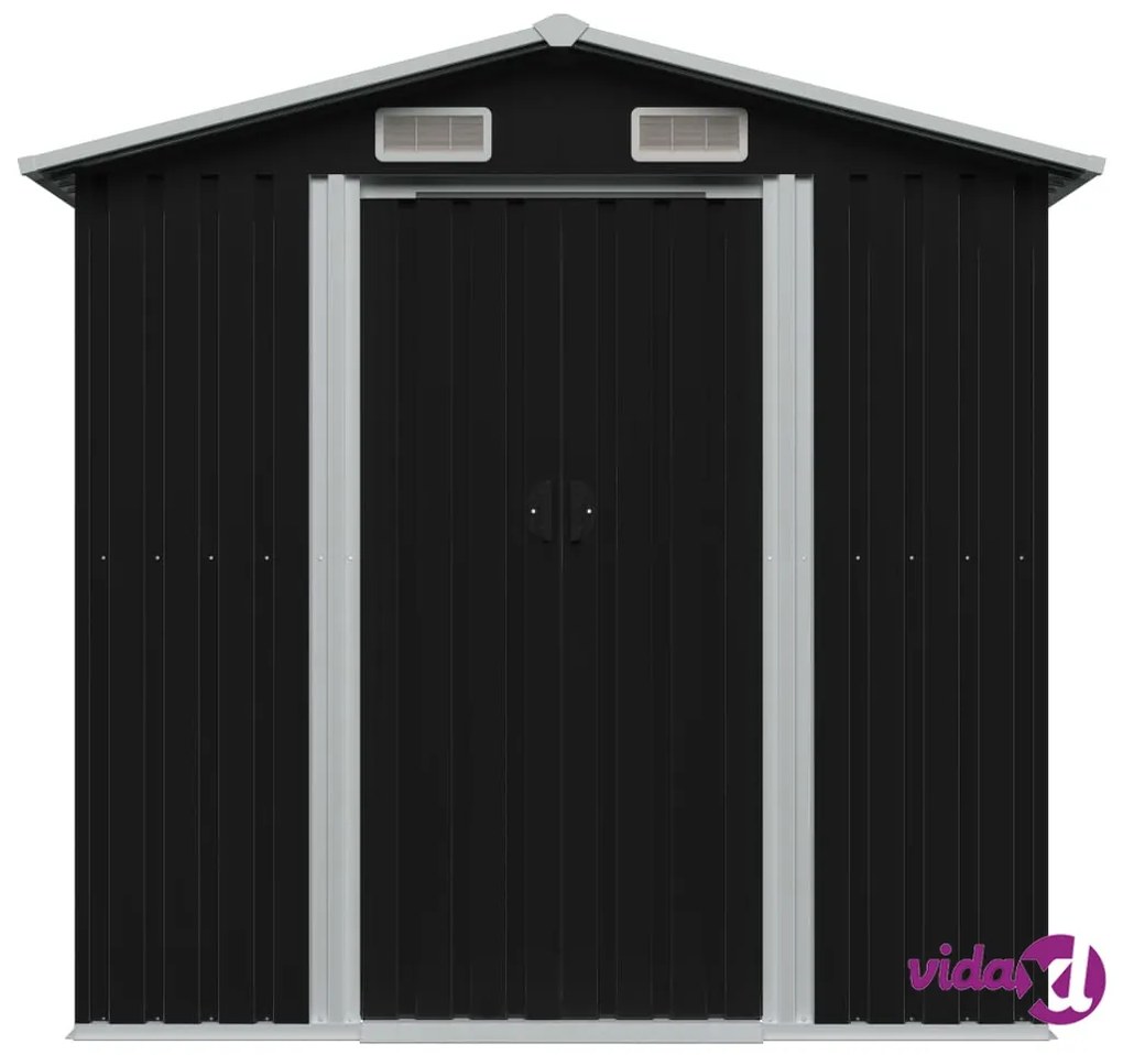 vidaXL Capanno Attrezzi da Giardino Antracite Acciaio 204x132x186 cm