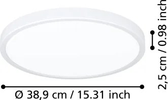 Eglo 901309-LED Plafoniera FUEVA LED/17W/230V 2700/4000/6500K Ø38,9 cm bianca