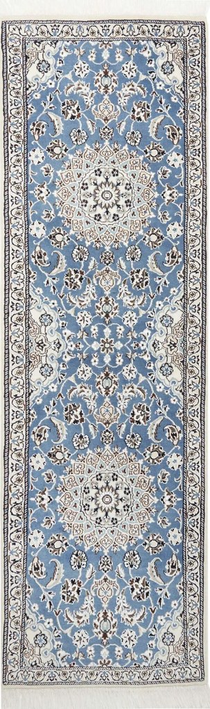 Nain Tappeto 200 x 60 Blu (Iran) Annodato A Mano