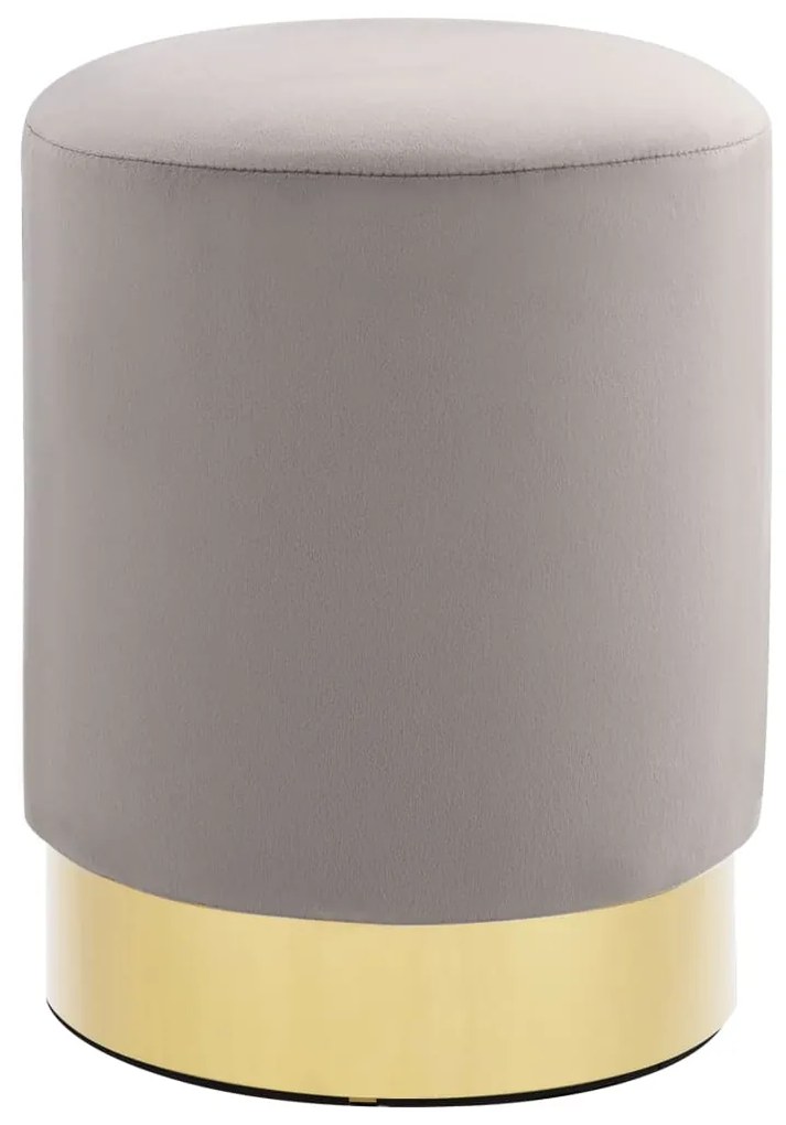 Sgabello Grigio Chiaro E Oro İn Velluto /