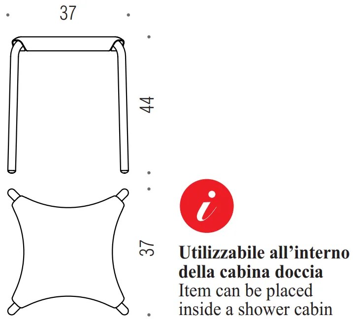 Colombo contrac Sit b9955 sgabello per box doccia e box doccia in alluminio e abs bianco