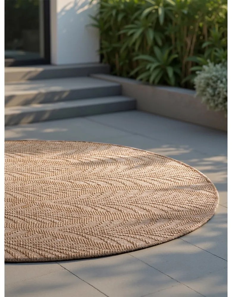 Tappeto da interno/esterno rotondo beige/avorio ø 160 cm Duet Liora – NORTHRUGS