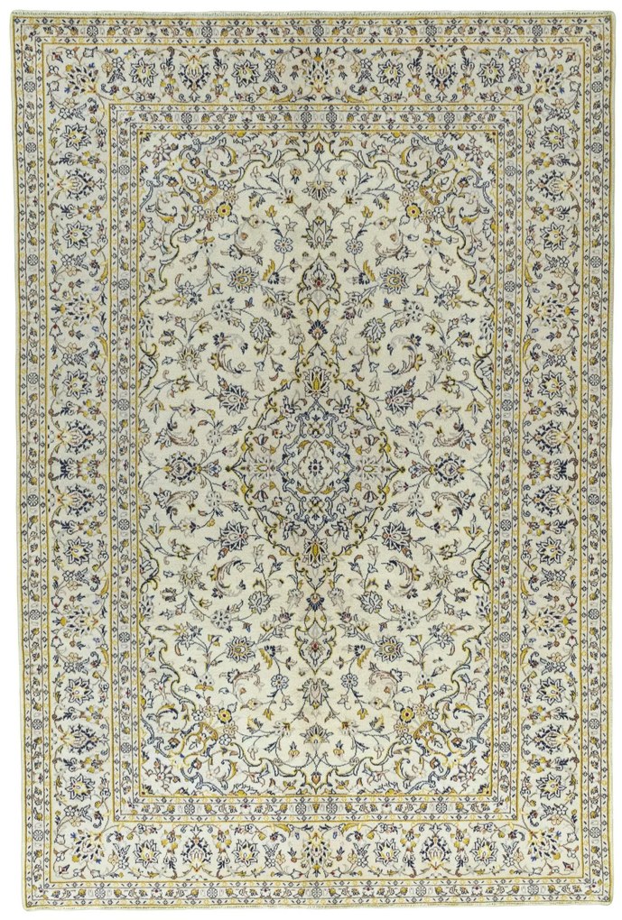Kashan Tappeto 300x200 Beige (Iran) Annodato A Mano