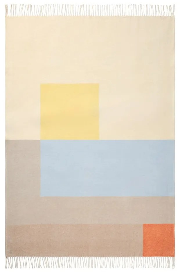 Coperta gialla-azzurra 125x190 cm Brick - Mette Ditmer Denmark