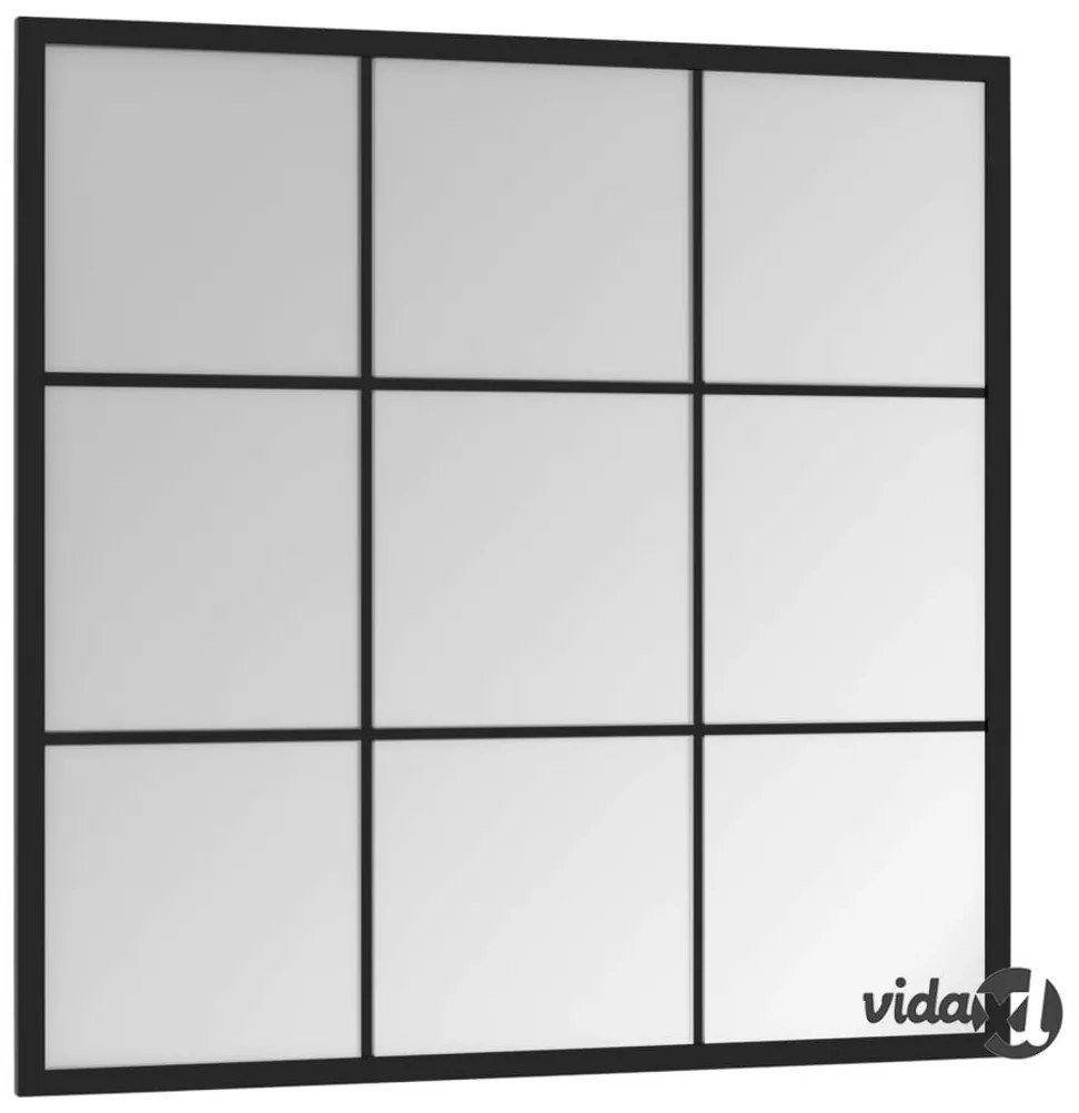 vidaXL Specchio da Parete Nero 60x60 cm in Metallo