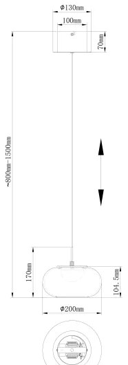 Globo 15744H - Lampadario LED a sospensione con filo QUINTARA LED/6W/230V nero