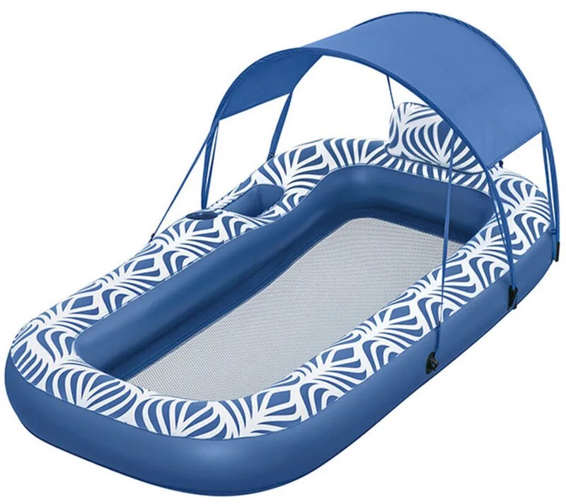 Bestway Materassino Gonfiabile con Parasole Comfort Plush 198x112 cm Spiaggia e Piscina 43732