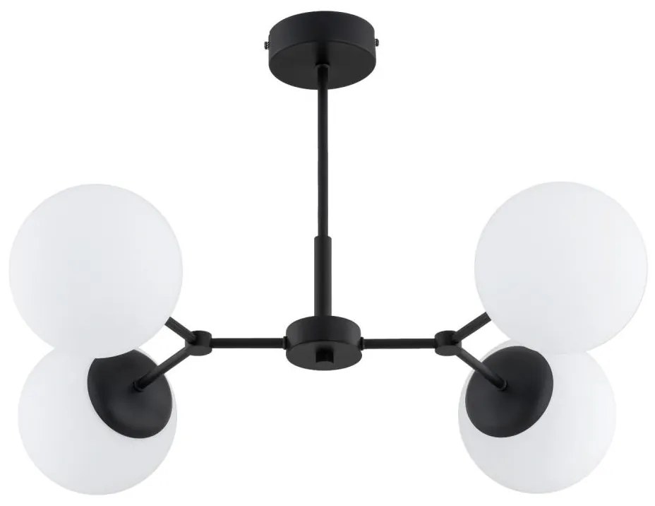 Lampadario a sospensione con supporto rigido FOTON 4xE14/10W/230V nero