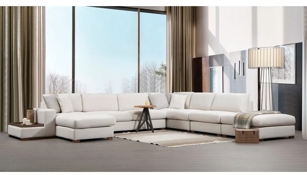 Divano angolare bianco (a U) Loop - Balcab Home