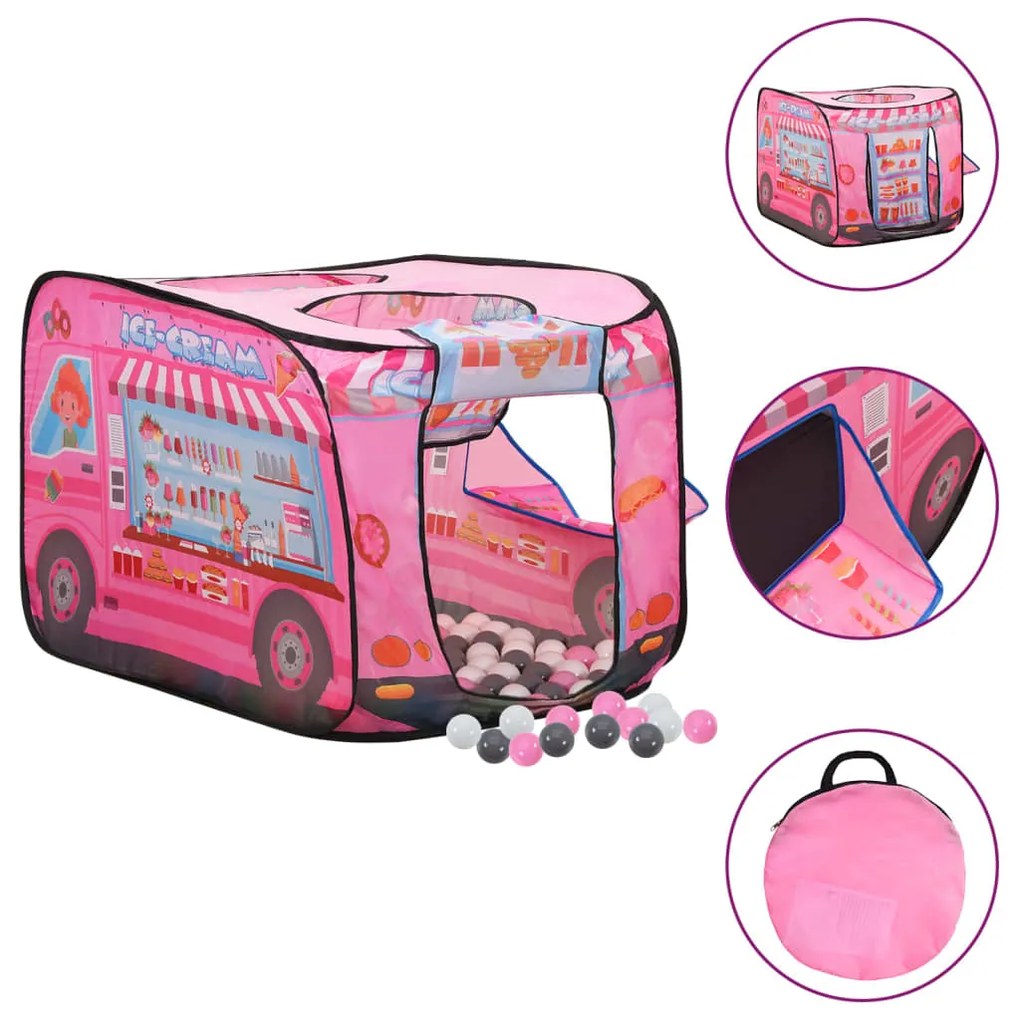 Tenda Da Gioco Per Bambini Rosa Con 250 Palline 70x112x70 Cm /