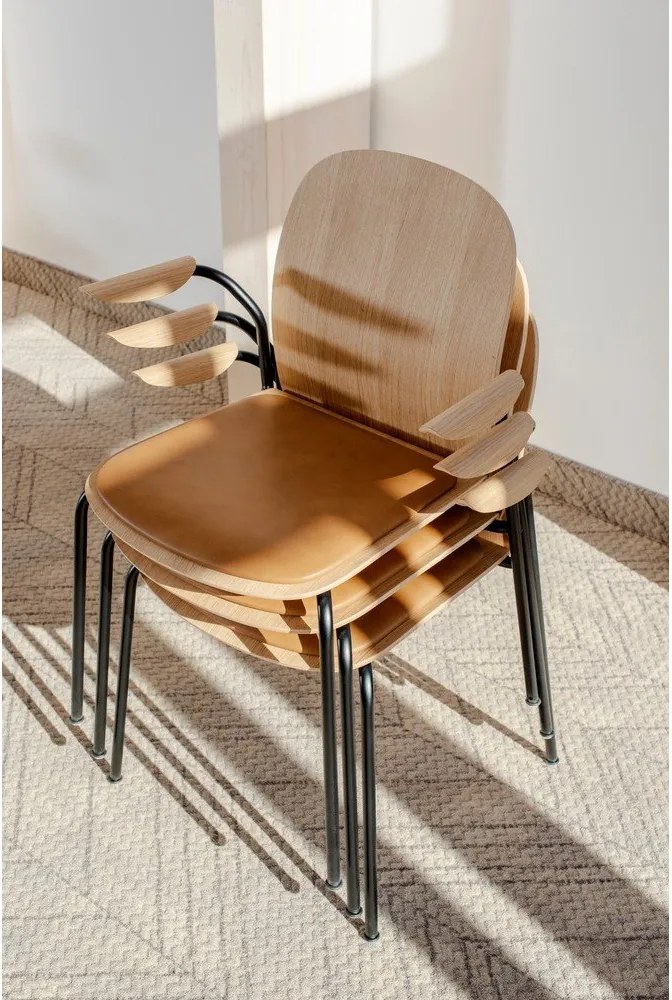 Sedie da pranzo in set di colore naturale con effetto rovere con braccioli/impilabili 2 pz Book – Gazzda