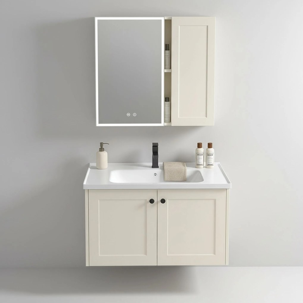 Set di mobili da bagno con lavabo Monti 60cm Creme