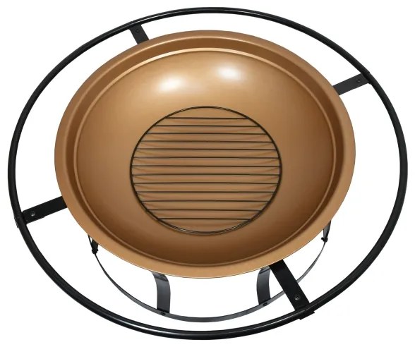 Griglia portatile a legna nero/rame