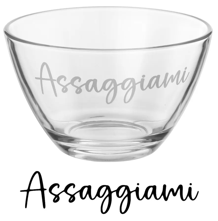 Coppetta vetro scritta Assaggiami 450 ml