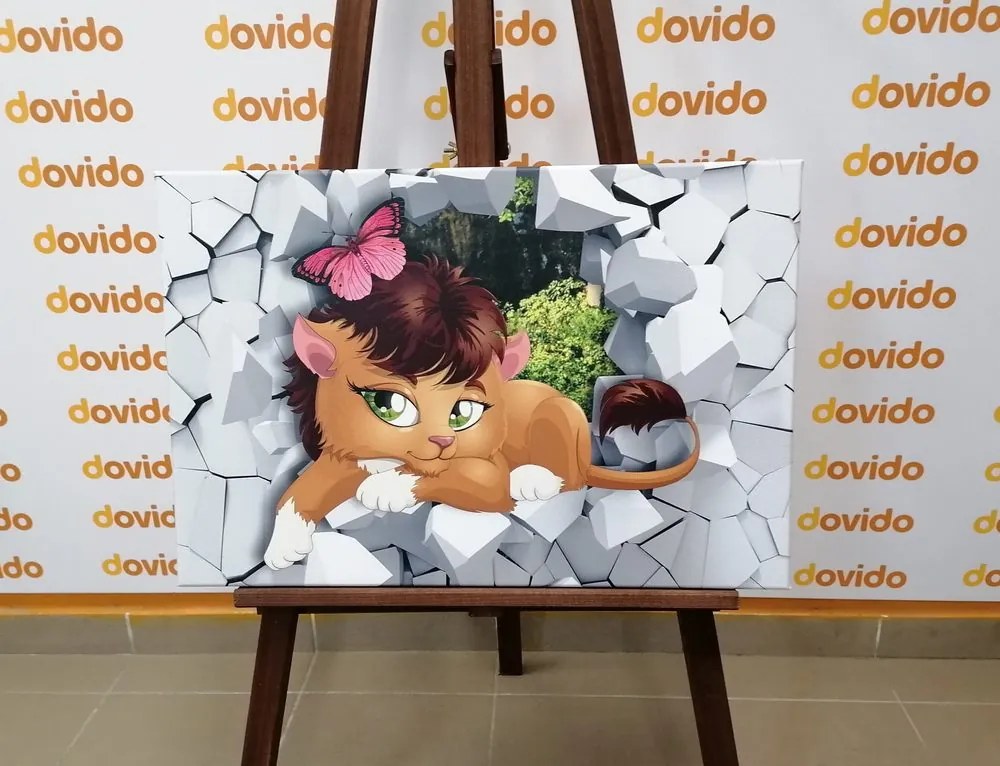 Quadro su tela – Cucciolo di leone adorabile