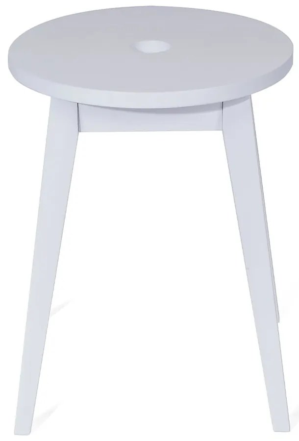 Sgabello in legno di gomma bianco Club - Bonami Essentials